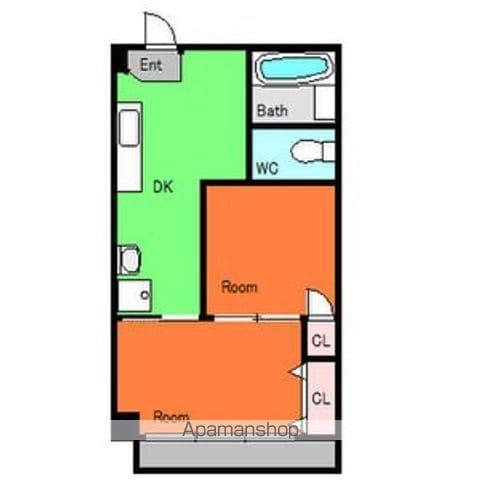 MIYAKODORI BLDG(2DK/6階)の間取り写真