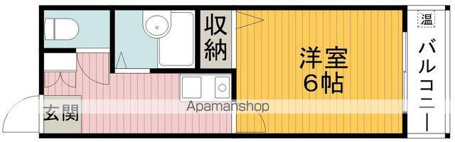 クレストウッド(1K/4階)の間取り写真