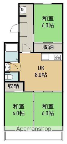 東仙台ガーデンハイツⅣ(3DK/3階)の間取り写真