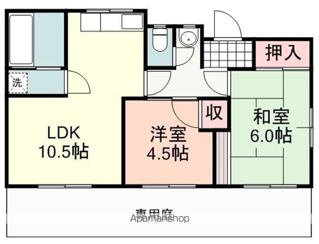 静岡鉄道静岡清水線 古庄駅 徒歩11分 1階建 築46年(2LDK)の間取り写真