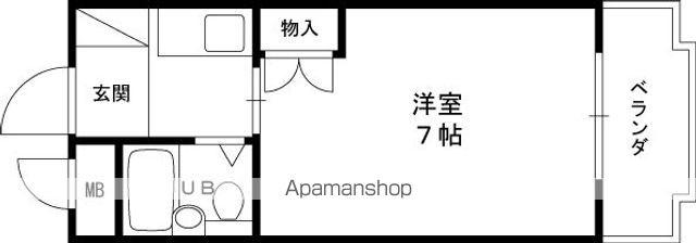 ジョイフル西宮北口(1K/2階)の間取り写真