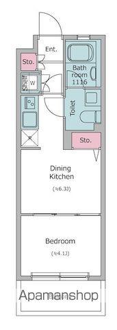 レジディア笹塚(1DK/5階)の間取り写真