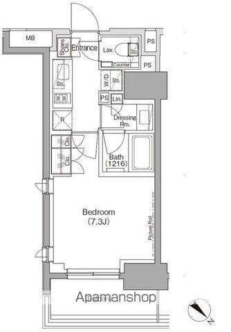 ザパークハビオ月島フロント(1K/9階)の間取り写真