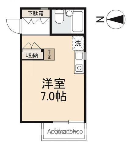 パークサイドK(ワンルーム/3階)の間取り写真