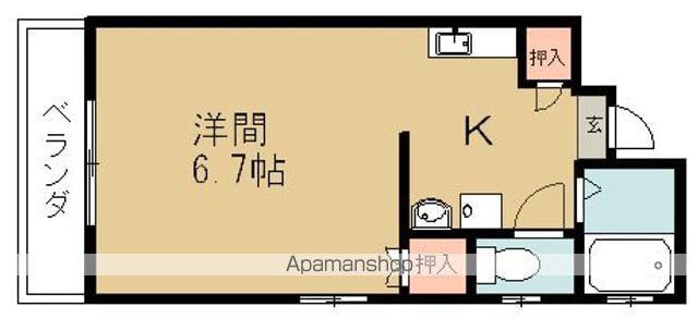 東液ガスビル織田ケ浜(1K/2階)の間取り写真