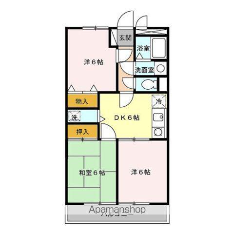 ウエストアローム(3DK/2階)の間取り写真