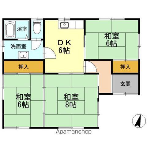弘南鉄道大鰐線 弘高下駅 徒歩14分 1階建 築39年(3DK)の間取り写真