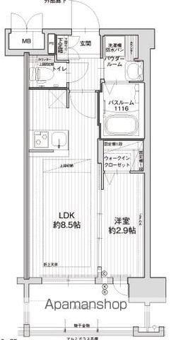 グランフォーレ大橋プレミア(1LDK/4階)の間取り写真