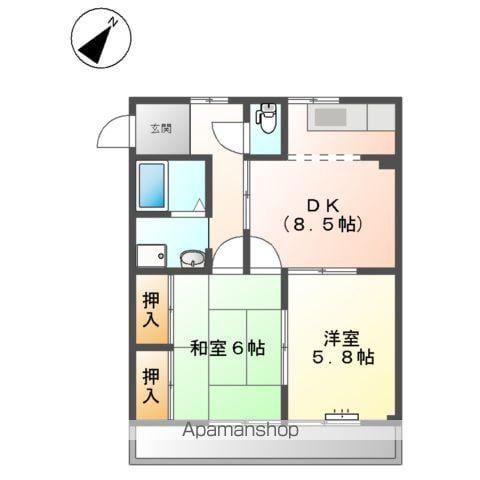 サンパレス尾崎(2DK/2階)の間取り写真