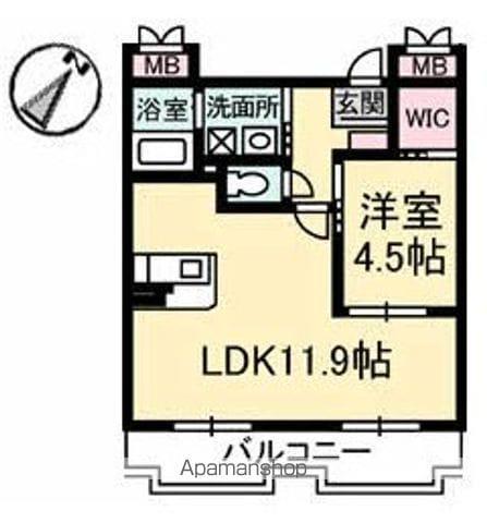 NFツインズB棟(1LDK/1階)の間取り写真