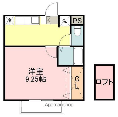 カーサ二本杉(1K/1階)の間取り写真