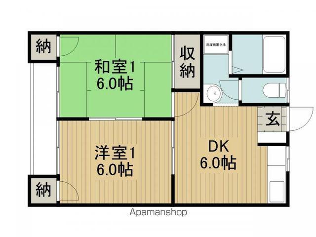 コーポ風見鶏(2DK/2階)の間取り写真