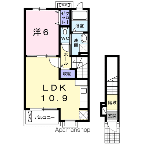 サンメゾン(1LDK/2階)の間取り写真