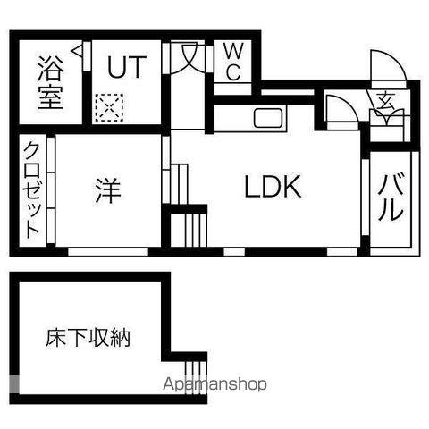 カーバンクル(1LDK/1階)の間取り写真