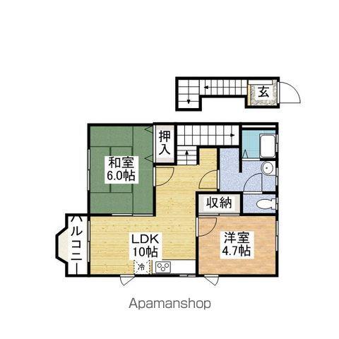 ガーデンハイムⅠ(2LDK/2階)の間取り写真