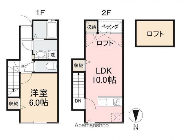 ヴィラアンソレイエ高松東(1LDK/1階)の間取り写真