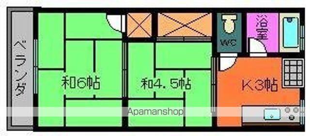 高野コーポ(2K/2階)の間取り写真