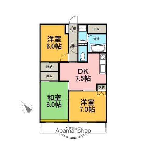 コーストビラ牛臥(3DK/2階)の間取り写真
