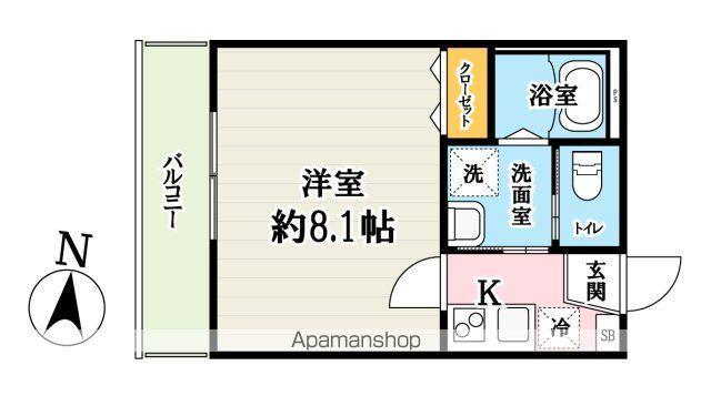 キャメル吉川美南4 西棟(1K/3階)の間取り写真