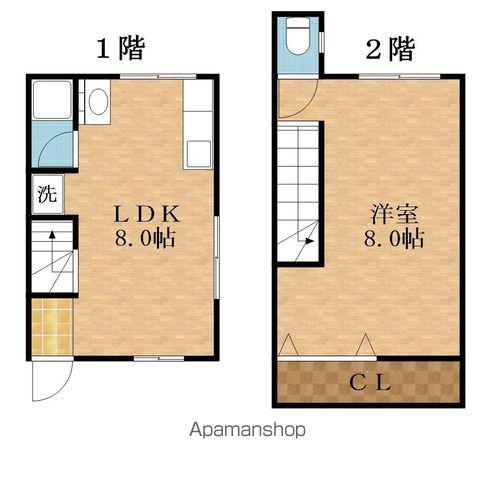 いしがき新森ハイツ(1LDK/1階)の間取り写真