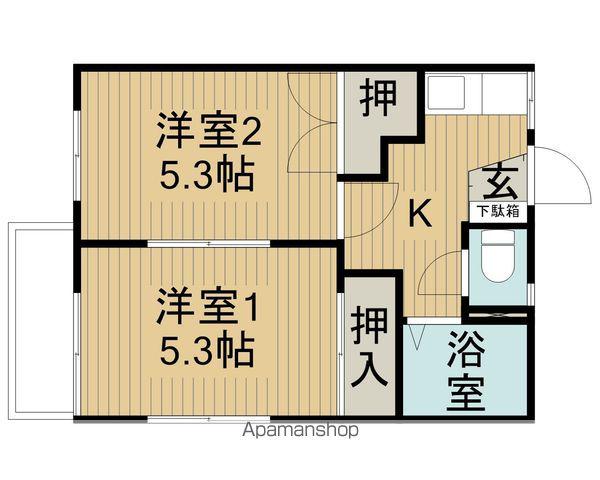 フレグランスOKI C棟(2K/2階)の間取り写真