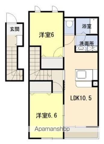 ARTQUEEN(2LDK/2階)の間取り写真