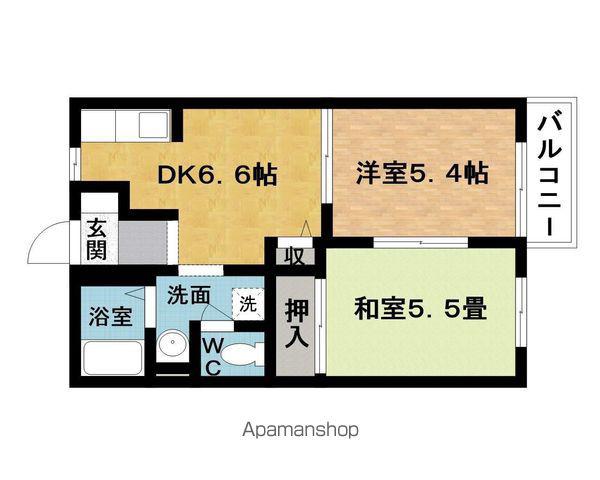 東百合が丘エクセルハイツA(2DK/1階)の間取り写真