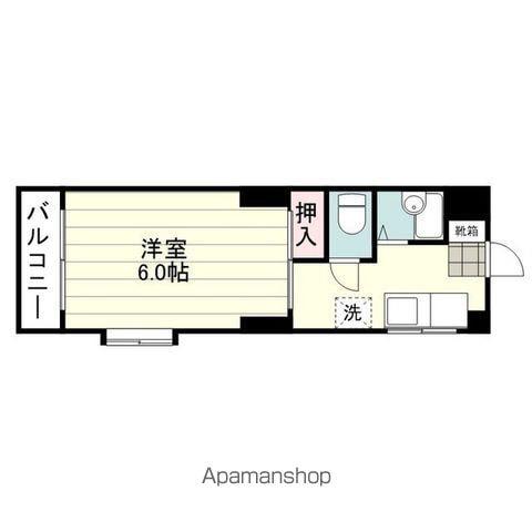 ウエストリバー新照院(1K/2階)の間取り写真