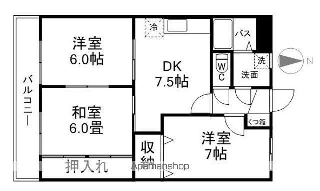 コーポ住吉Ⅱ(3DK/3階)の間取り写真