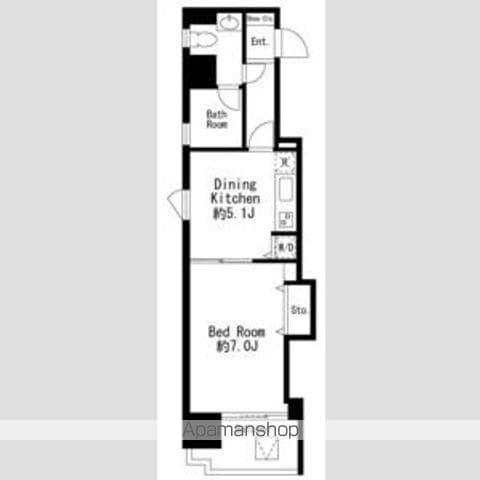 プライムアーバン日本橋茅場町(1DK/8階)の間取り写真