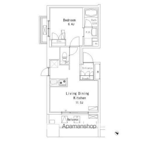 パークアクシス押上(1LDK/8階)の間取り写真