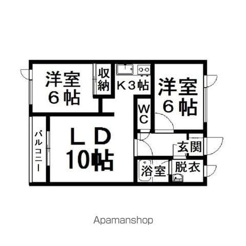 第1ナシオマンション(2LDK/1階)の間取り写真