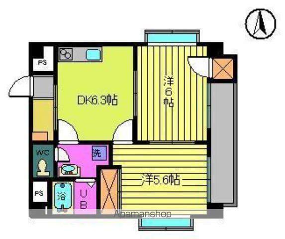 ライラックⅢ(2DK/3階)の間取り写真