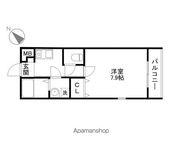 ヨーロピアンシャレークレア(1K/1階)の間取り写真