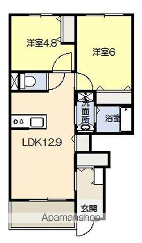 グランシティ(2LDK/1階)の間取り写真