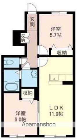 フェリジータ(2LDK/1階)の間取り写真