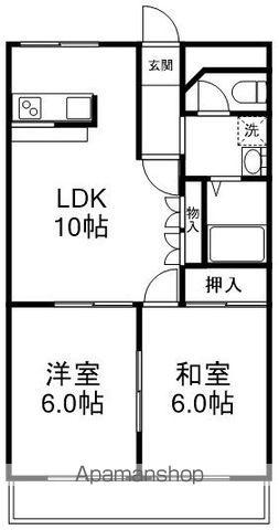リバーサイド参番館(2LDK/1階)の間取り写真
