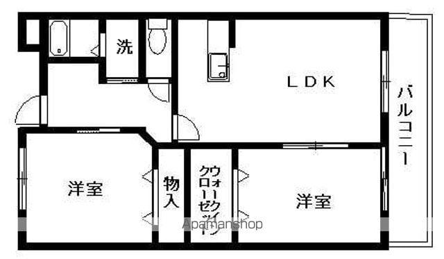 グランコート(2LDK/2階)の間取り写真