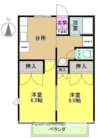 マンションハウスパートⅢ(2K/2階)の間取り写真