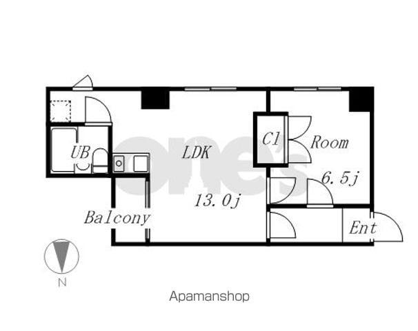 サンシティ瓦町(1LDK/3階)の間取り写真