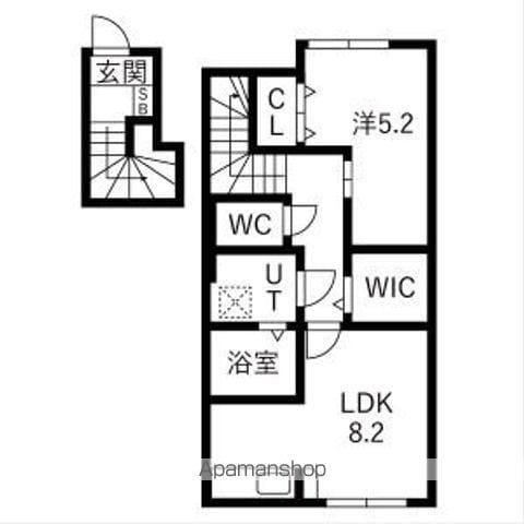 アクアフィオーレ江南(1LDK/3階)の間取り写真