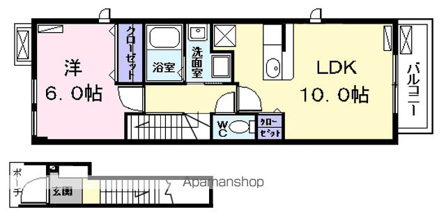T・PLACE Ⅲ (1LDK/2階)の間取り写真