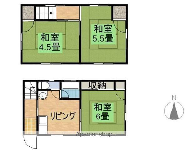 伊予鉄道郡中線 土居田駅 徒歩17分 2階建 築47年(3DK)の間取り写真