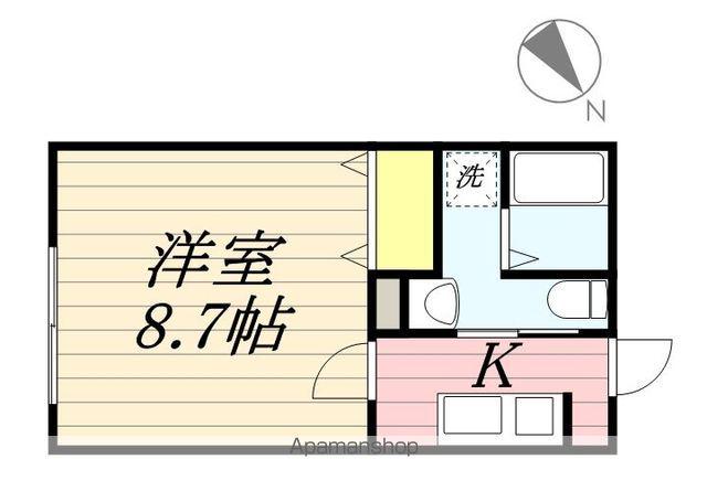 セナリオフォルム柏たなか(1K/2階)の間取り写真