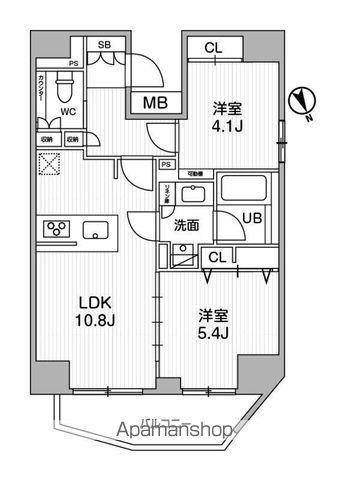 SYFORME江戸川橋(2LDK/11階)の間取り写真