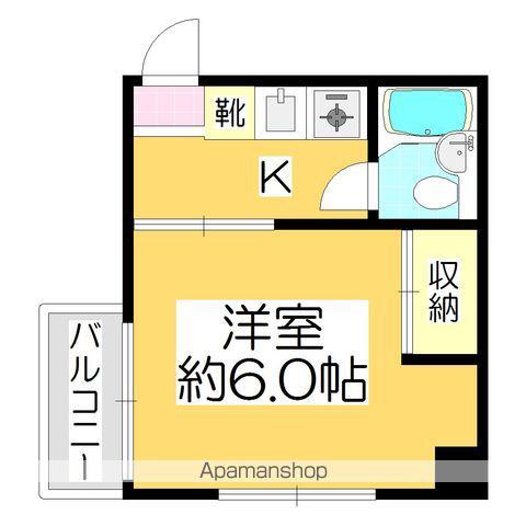 サンシャインプラザ(1K/2階)の間取り写真