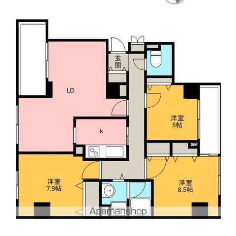 グリーンホームズ・1(3LDK/4階)の間取り写真