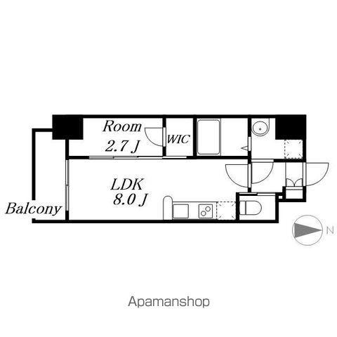 SーRESIDENCE亀島駅前ASCENT12月契(1LDK/7階)の間取り写真