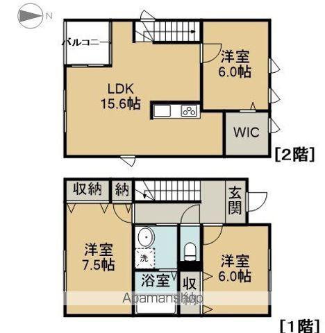 ＪＲ東海交通城北線 尾張星の宮駅 徒歩7分 2階建 築17年(3LDK)の間取り写真