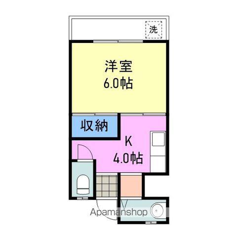 新天ビル(1K/4階)の間取り写真